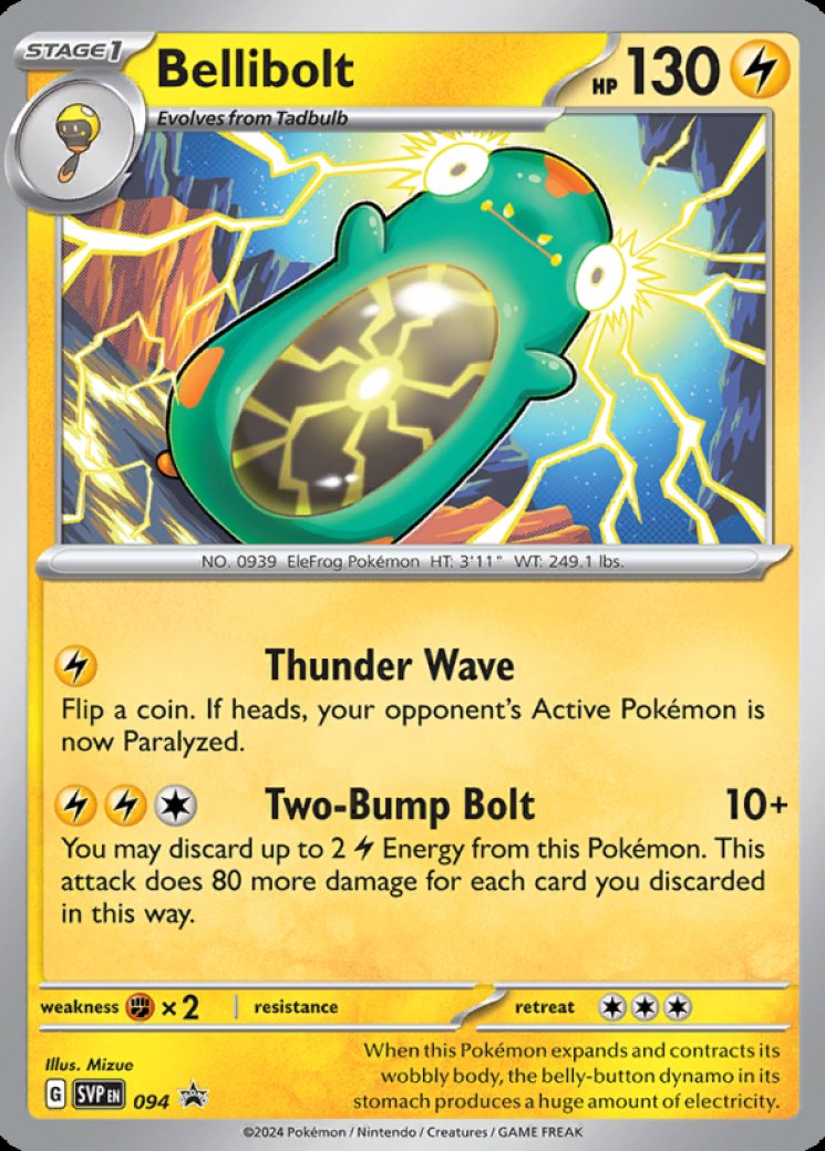 Iono's Bellibolt ex - 172/159 - Journey Together - Pokemon Card