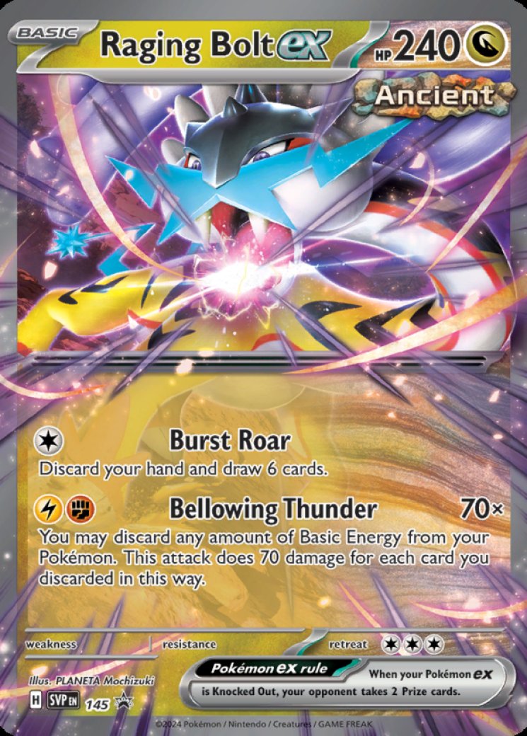 raging bolt pokemon card price - 111/142 RaritySpecial Illustration Rare Hit Points240 HP Colorless Bursting Roar Discard your hand and draw 6 cards This overlooked Prismatic Evolutions Pokmon