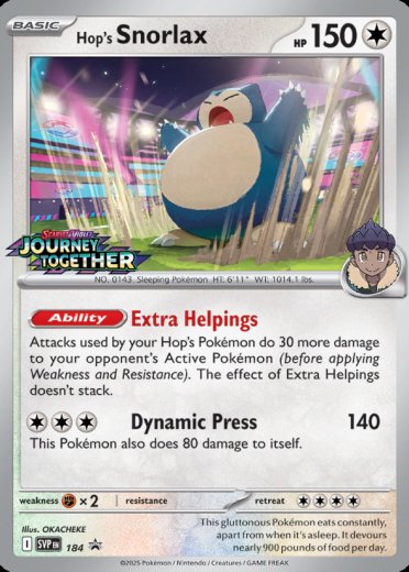 Hop's Snorlax - 184 (Prerelease) [Staff]
