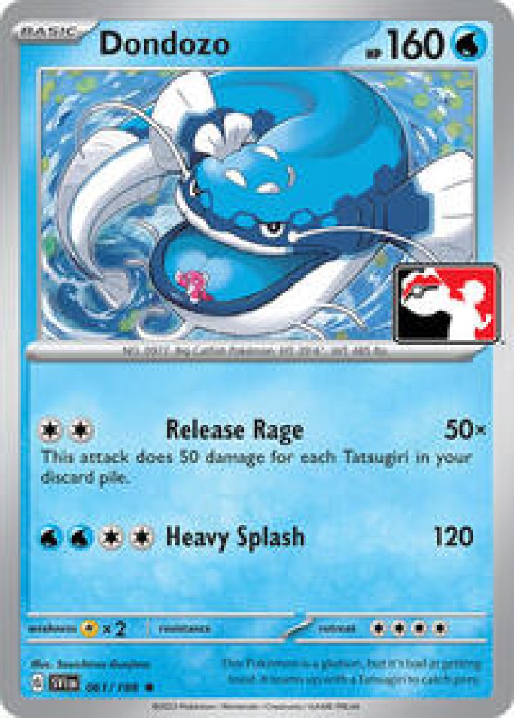 dondozo pokemon card value & Tatsugiri - 061/198 - Scarlet & Violet Colorless Release Rage (50x) This attack does 50 damage for each Tatsugiri in your discard pile. Dondozo Pokemon Card 061/198 HOLO