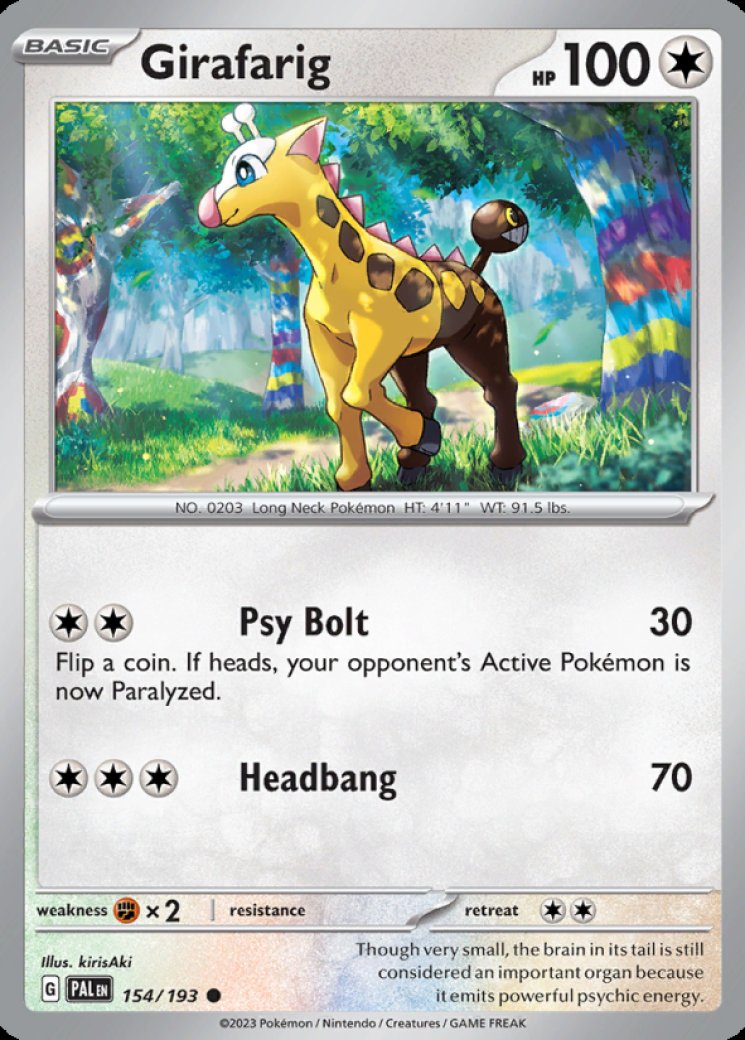 Girafarig Card Prices & Value 2026 | 21 Cards Ranked