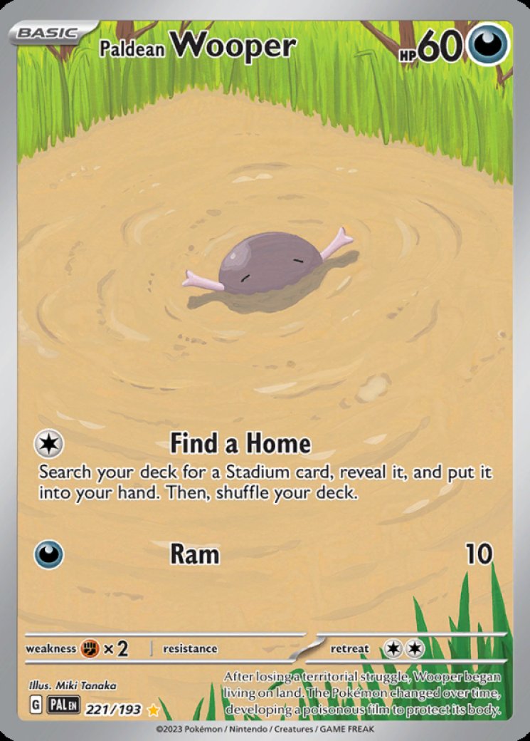 shiny wooper pokemon card Paldean 1304/05 MasterBall Holo Rare [Colorless][Colorless][Colorless] Hydro Pump 60+ This attack does 20 more damage times the amount of [Water] Energy attached to this Pokemon Wooper - Ultra Shiny GX
