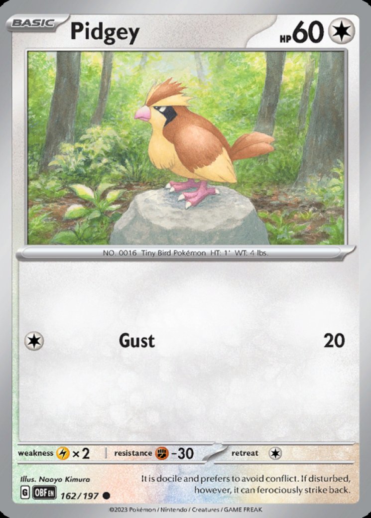 pidgey full art pokemon card (Delta Species) 77/110 Holon Phantoms pokemon SV03 Pidgey - Full Art Pokemon