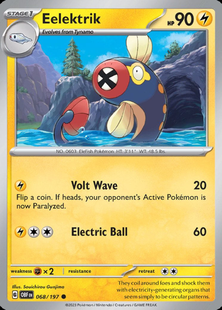 eelektrik pokemon card value (Secluded Springs #27/71, 1-Diamond) Ad Hoc Shock When you play this Pokemon from your hand to evolve 1 of your Pokemon of your Pokemon during your turn Pokemon 2022 Elektrik Gym Tournament