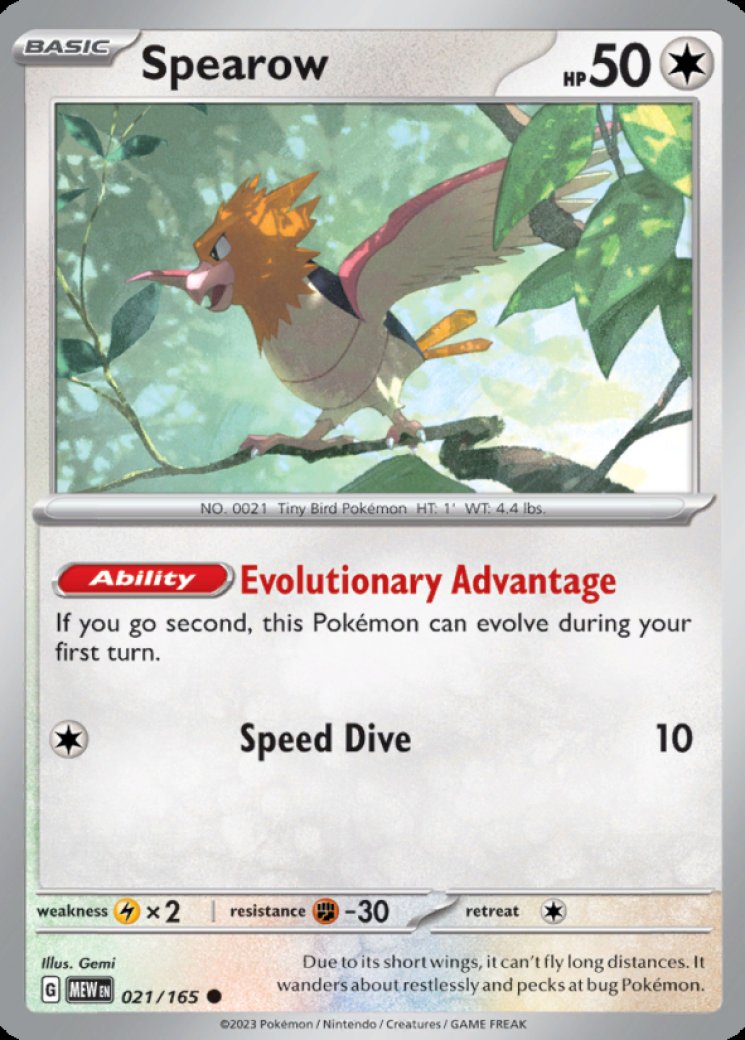 spearow pokemon card value 65/108. - xy cielos rugientes (roaring Card Details Spearow Expedition Base Set