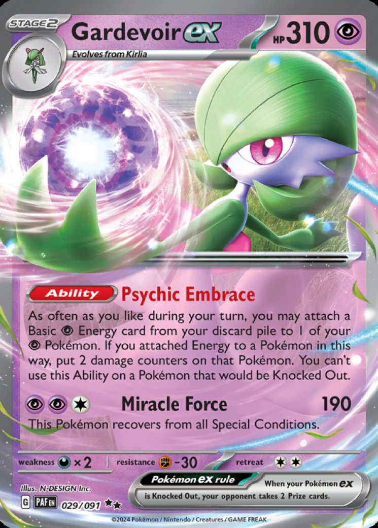 Gardevoir ex - 029/091 29/91 Price 2026 | Paldean Fates