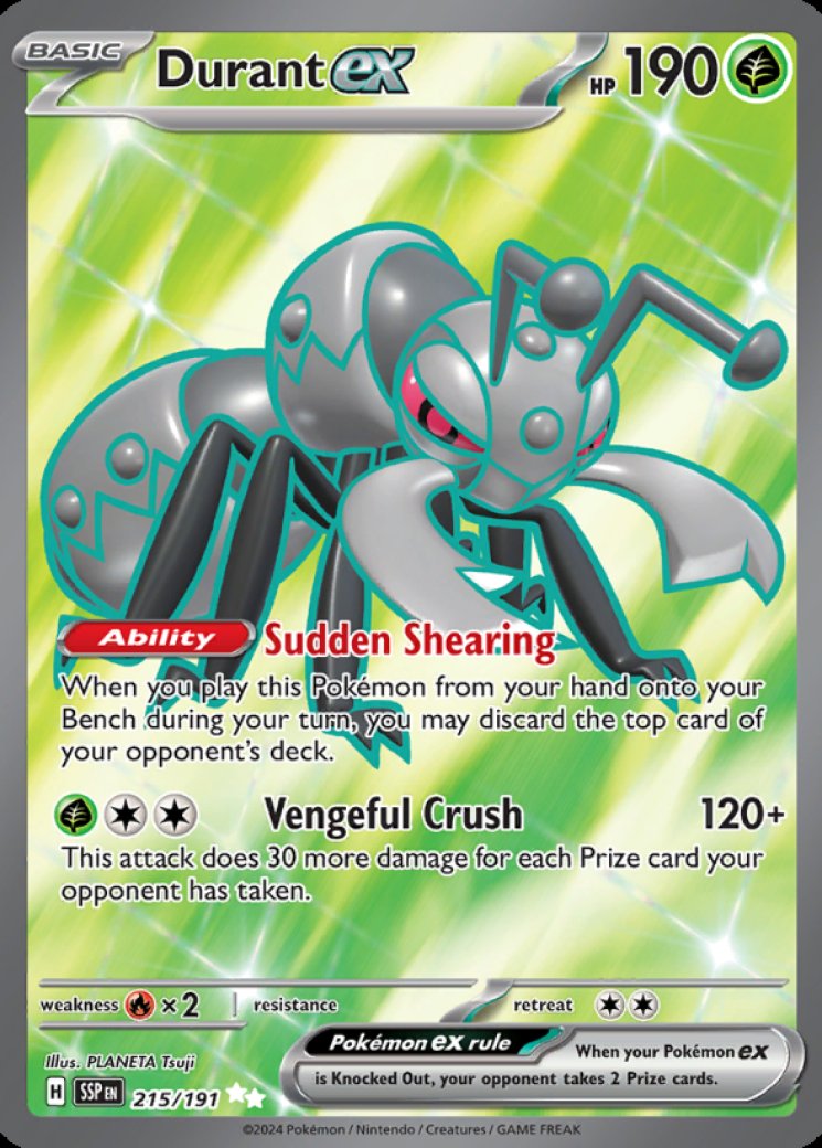 Durant ex - 215/191 - Surging Sparks - Pokemon Card Prices & Trends