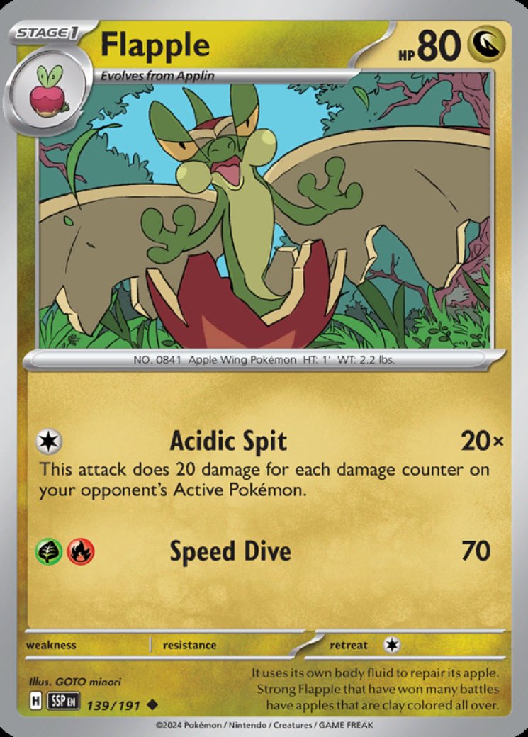 flapple pokemon card full art Pokemon 2024 SV7a Paradise Dragona Flapple Art Rare Holo Card #074/064