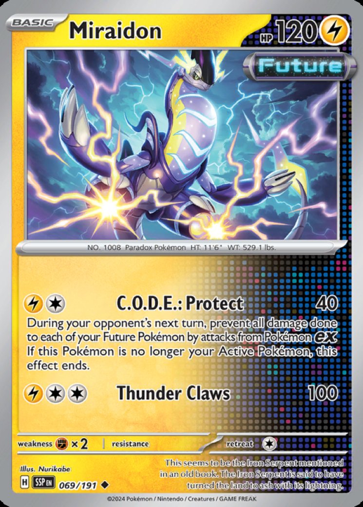 basic miraidon pokemon card 2023 Pokemon Svi En-Scarlet & Violet 244 Miraidon Ex Special Illustration Rare main image 1