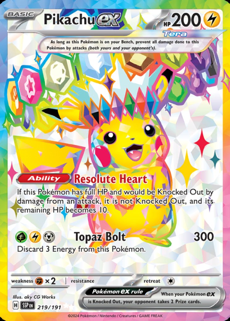 Pikachu ex - 219/191 Price 2026 | Surging Sparks