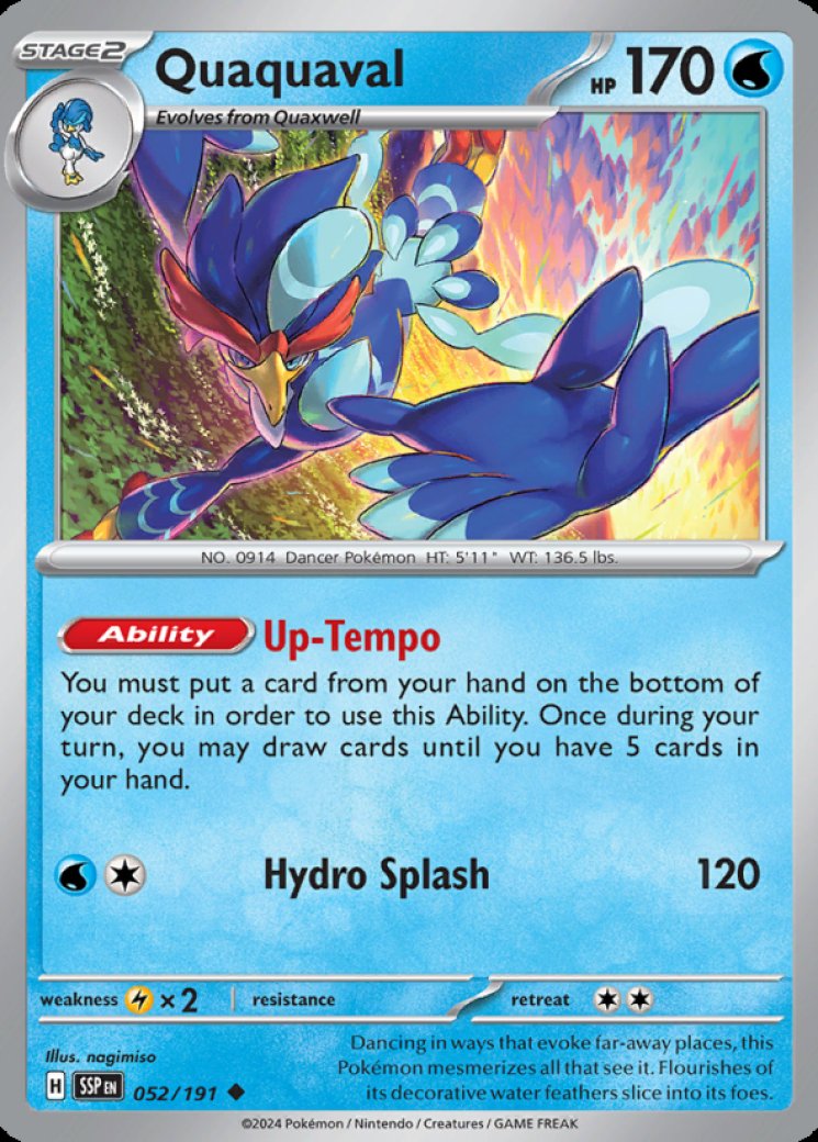 Quaquaval ex - 052/193 - Paldea Evolved - Pokemon Card Prices & Trends