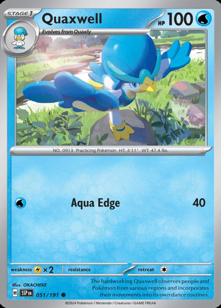 quaxwell pokemon card value Amazon.com: Pokemon - Quaxwell 207/193 - Paldea Evolved - Illustration Rare main image 0