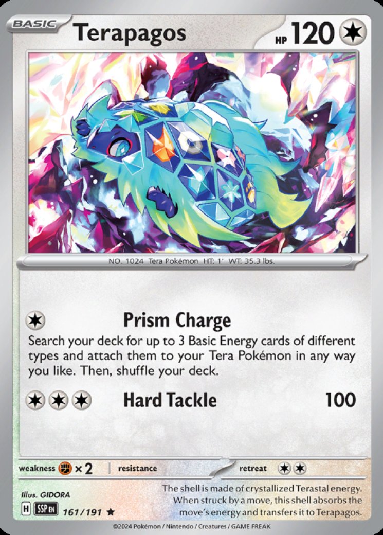 170 142 pokemon card Scarlet and Violet Stellar Crown Terapagos Ex #170/142 Special  Rotterdam Comics RarityHyper Rare Hit Points230 HP Colorless Pokemon Card - S&V: Stellar