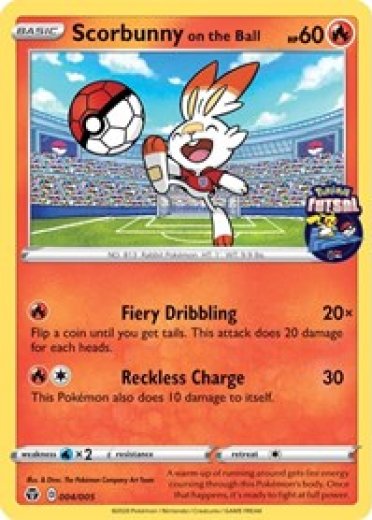 Scorbunny on the Ball - 004/005 (Pokemon Futsal)