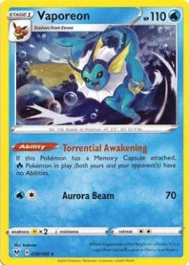 Vaporeon - 030/185 (Cosmos Holo)