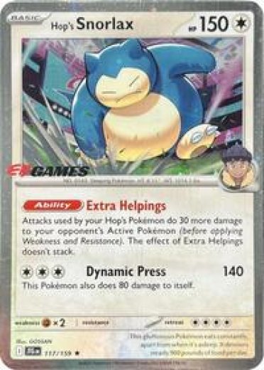 Hop's Snorlax - 117/159 (EB Games) (Cosmos Holo)