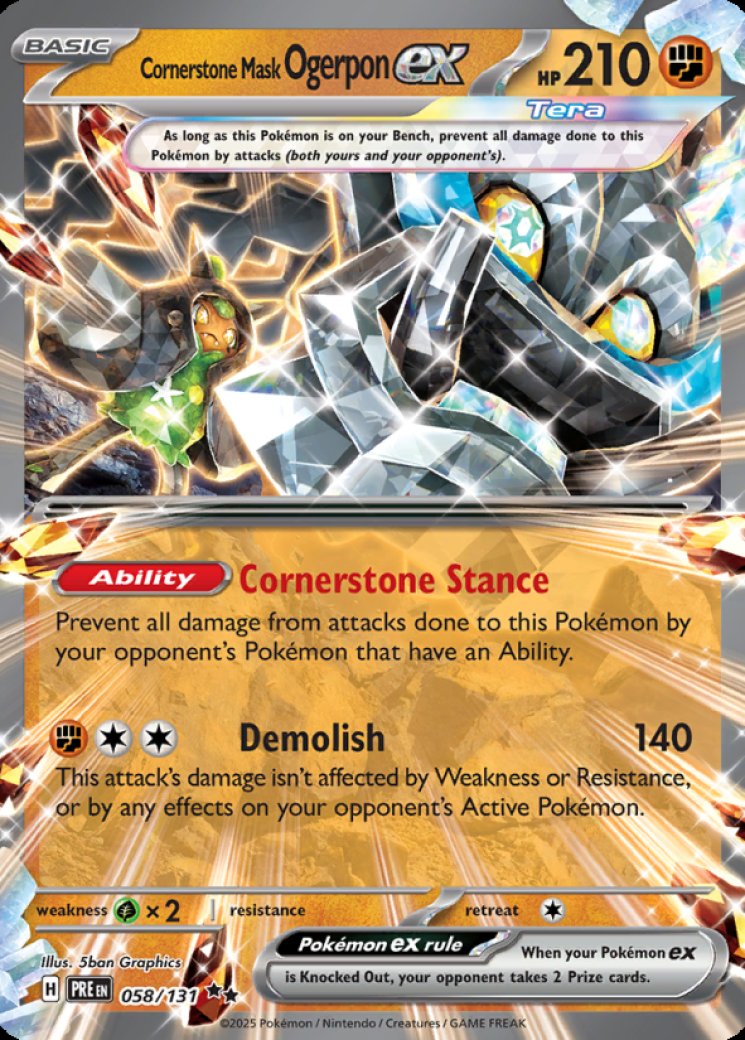 ogerpon pokemon card ex Premium Collection Box your opponent takes 2 Prize cards. Teal Mask Ogerpon ex (sv8pt5-145)
