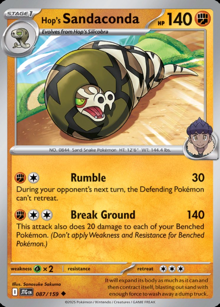 sandaconda v pokemon card - 175/198 - Full Art Ultra Rare - Sword & Shield Fighting Fighting Sand Eater (30) Attach a Fighting Energy card from your discard pile to this Pokmon Pokemon Sandaconda V -