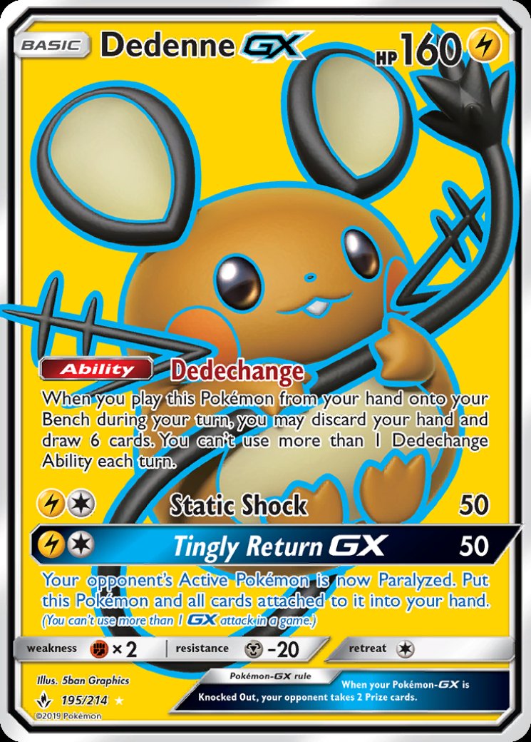 Dedenne GX (Full Art) 195/214 Price 2026 | Unbroken Bonds