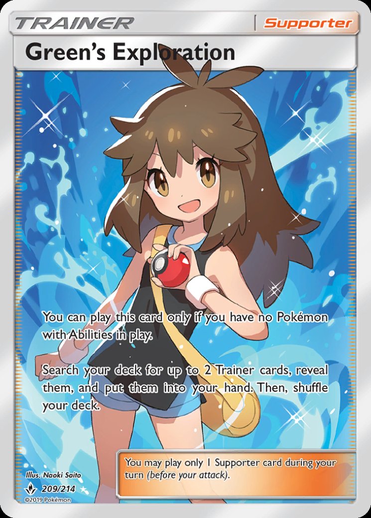 Green's Exploration (Full Art) 209/214 Price 2026 | Unbroken Bonds