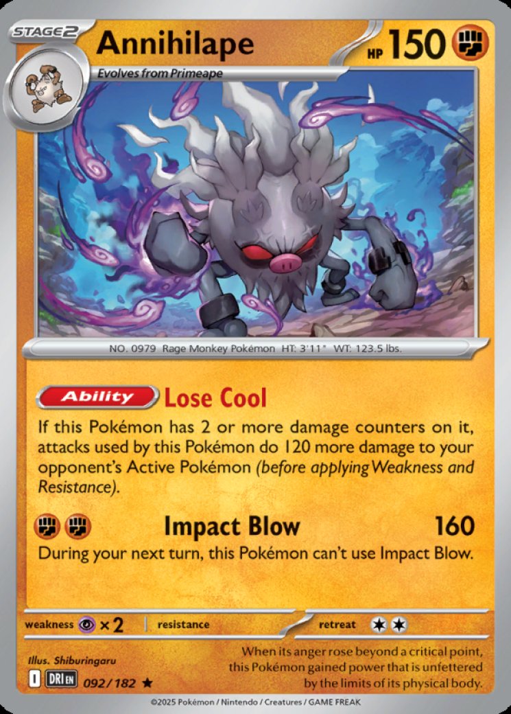 annihilape ex pokemon card price Annihilape 92/182 Price 2026