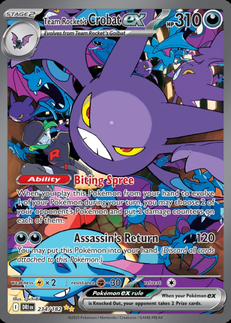 Team Rocket's Crobat ex - 234/182 - Destined Rivals - Pokemon Card
