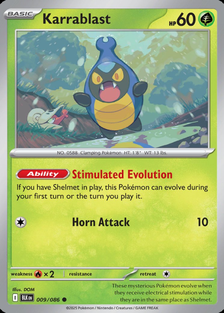 karrablast pokemon card value SV11B] 009/086CMaster Ball Reverse Holo RarityCommon Hit Points60 HP Colorless Push Down (10) Switch out your opponents Active Pokmon to the Bench Karrablast (Celestial Guardians #6/239, 1-Diamond)