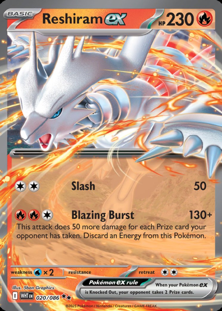Reshiram ex 20/86 Price 2026 | White Flare
