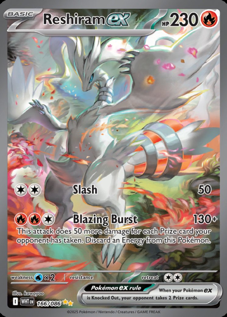 Reshiram ex - 166/086 166/86 Price 2026 | White Flare