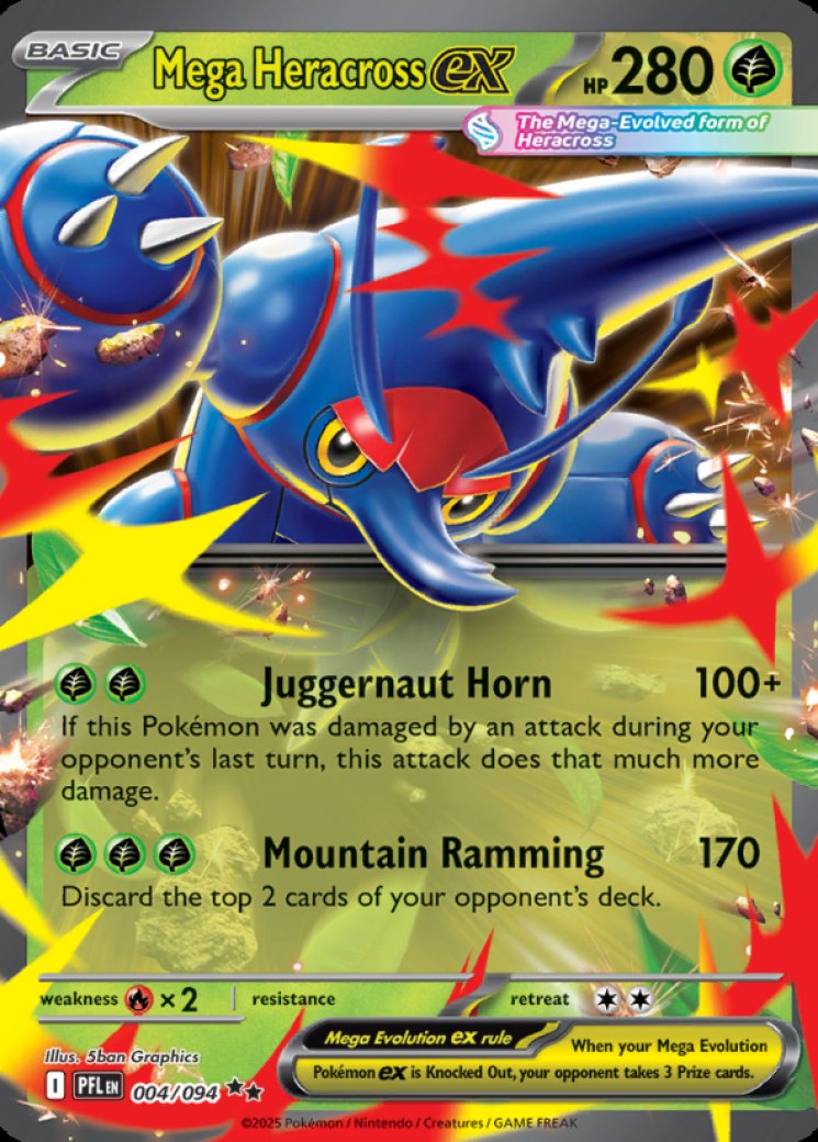 Mega Heracross ex - 004/094 - Phantasmal Flames - Pokemon Card