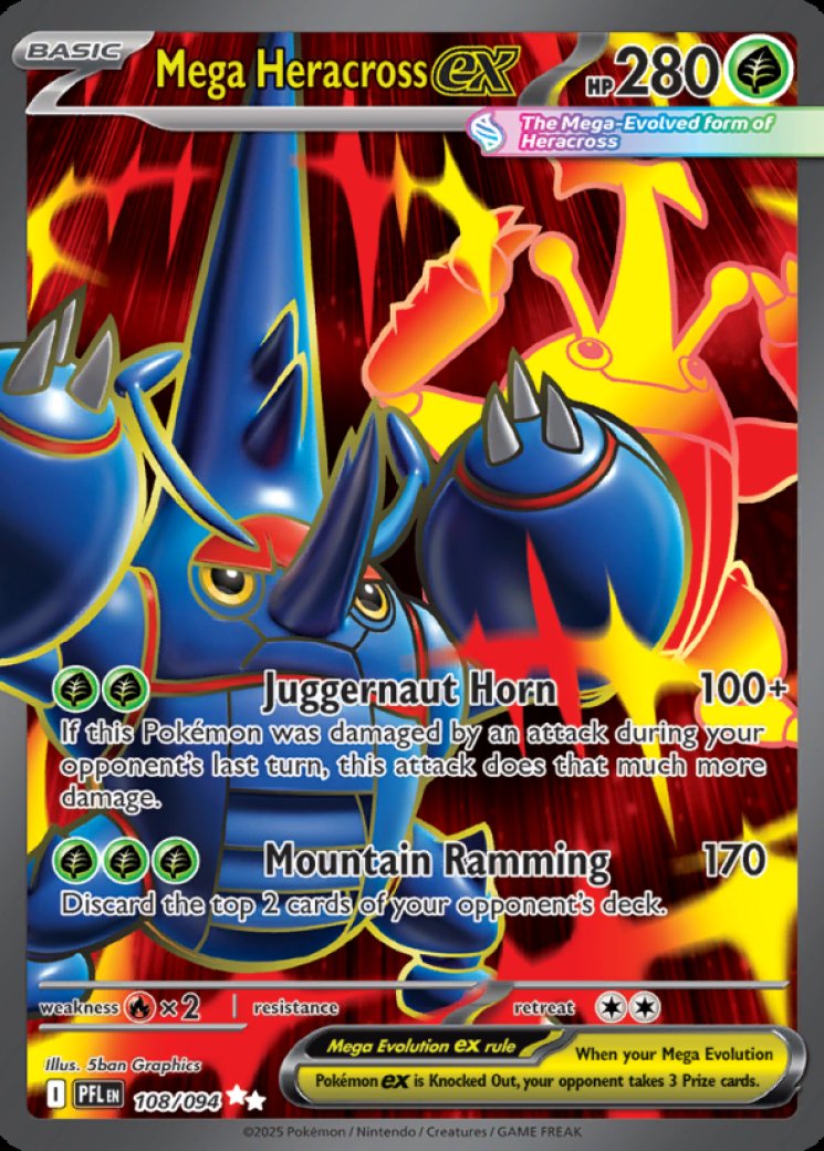 Mega Heracross ex - 108/094 108/94 Price 2026 | Phantasmal Flames