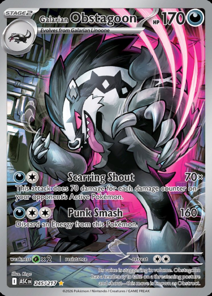 pokemon obstagoon card Galarian Obstagoon TG10/TG30