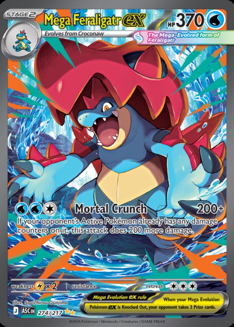 Mega Feraligatr ex - 274/217 Price 2026 | Ascended Heroes