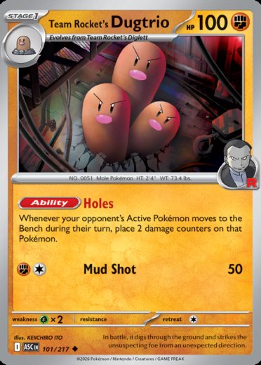 Team Rocket's Dugtrio - 101/217 (Energy Symbol Pattern)