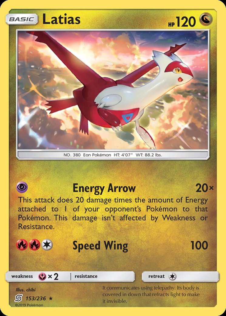 latias pokemon card value TCG: Sword & Shield Fusion Strike Evolution Pack (23) Dragon / 120 / Basic Card Text Latias 153/236 Price 2026 |