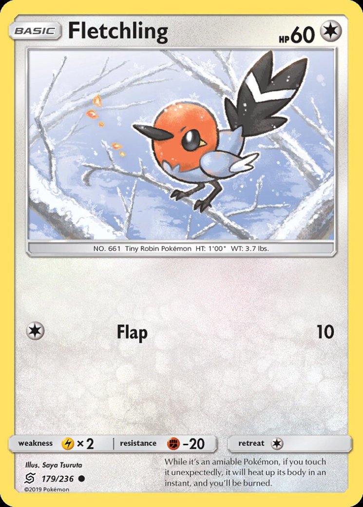 pokemon card fletchling Hand-Painted Pokmon 20 Retreat Cost Fletchling Card Prices & Value