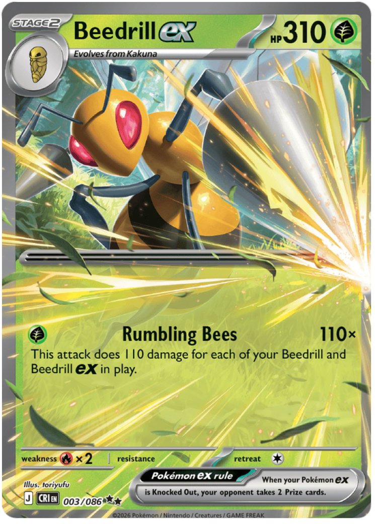 Beedrill ex - 003/086 3/86 Price 2026 | Chaos Rising