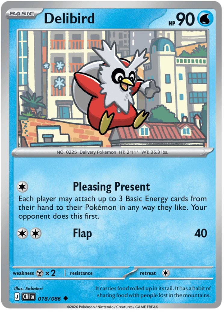 delibird pokemon card value New AR Reveal: Delibird! The latest addition to Mega Symphonia. #delibird #artrare #pokemon #tcg #pokemoncard #new #product #pokenews #update #announcement #fyp #foryou If the Defending Pokemon has fewer damage counters than that delibird pokemon card value Delibird