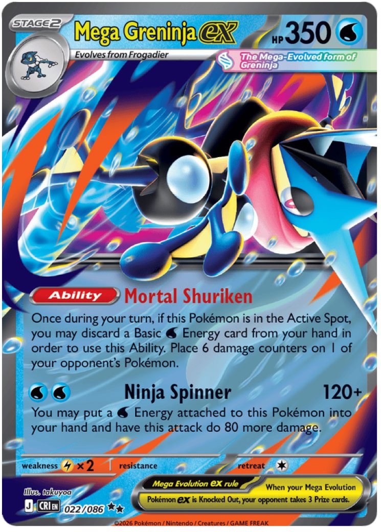 Mega Greninja ex - 116/086 116/86 Price 2026 | Chaos Rising