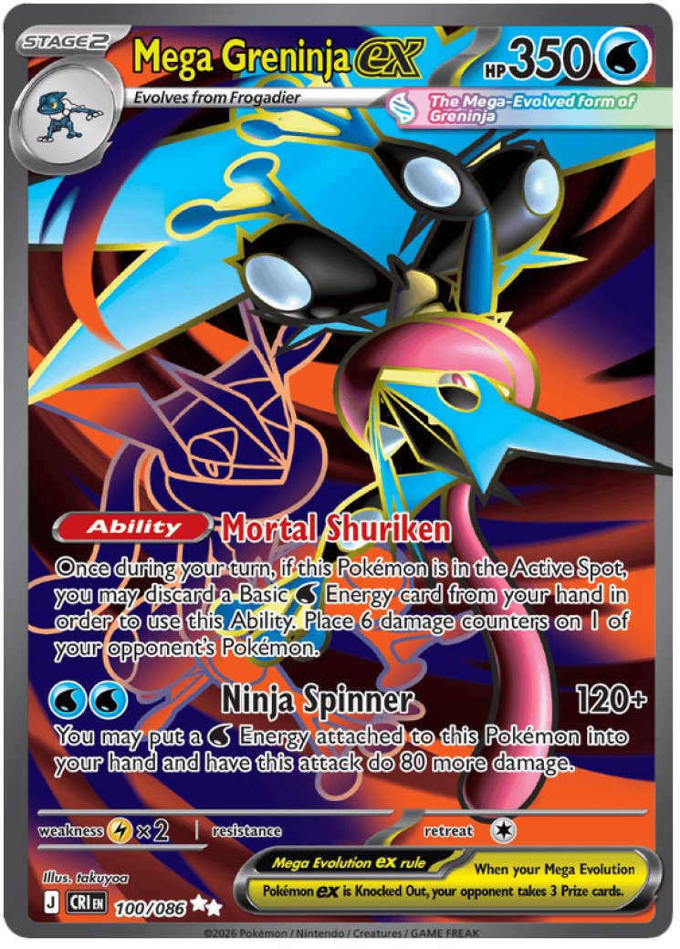 Mega Greninja ex - 100/086 - Chaos Rising - Pokemon Card Prices