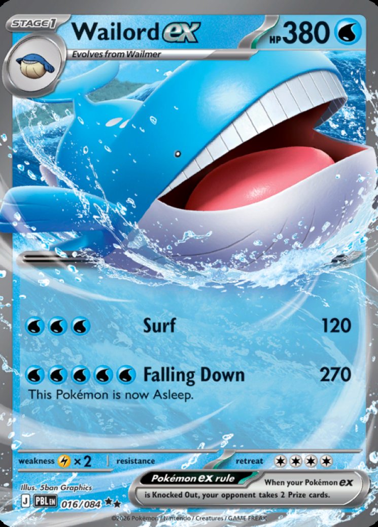 Wailord ex - 016/084 16/84 Price 2026 | Pitch Black