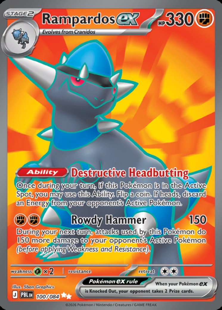Rampardos ex - 100/084 100/84 Price 2026 | Pitch Black
