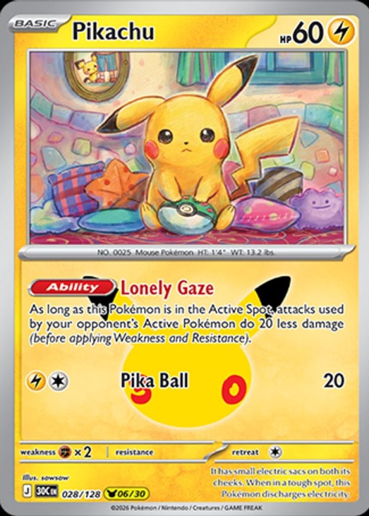Pikachu - 028/128 Price 2026 | 30th Celebration