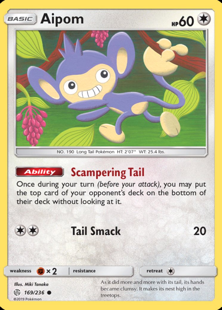 aipom pokemon card value Pokemon TCG Aipom Pokemon GO 056/078 Reverse Holo Common NM + Card Saver