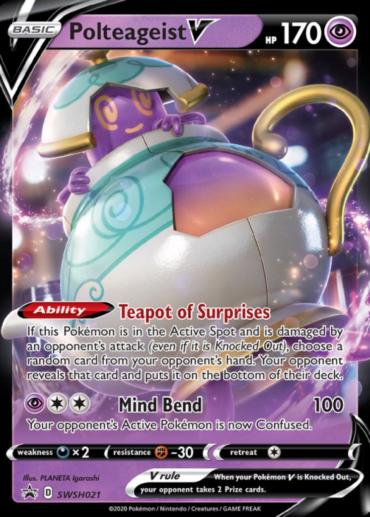 polteageist v pokemon card value SWSH021 Black Star Promo Holo Rare Near Min Weakness / Resistance / Retreat Cost Pokemon Trading Card Polteageist V