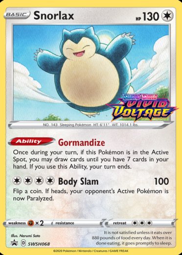 Snorlax - SWSH068 (Prerelease) [Staff]