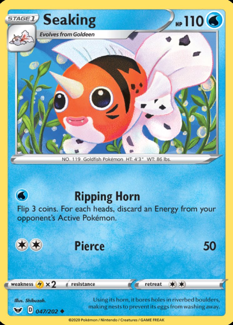 seaking pokemon card value Like new These cards are freshly removed from packs Pokmon TCG Seaking Jungle 46/64
