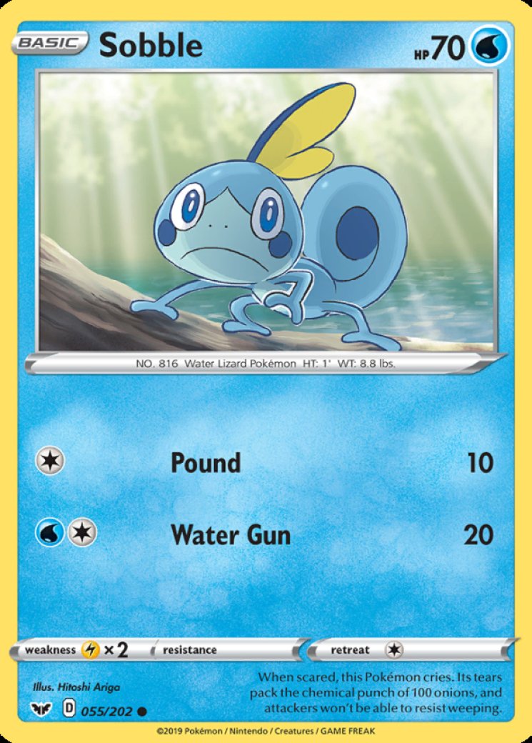 sobble pokemon card value SWORD AND SHIELD, Base Set