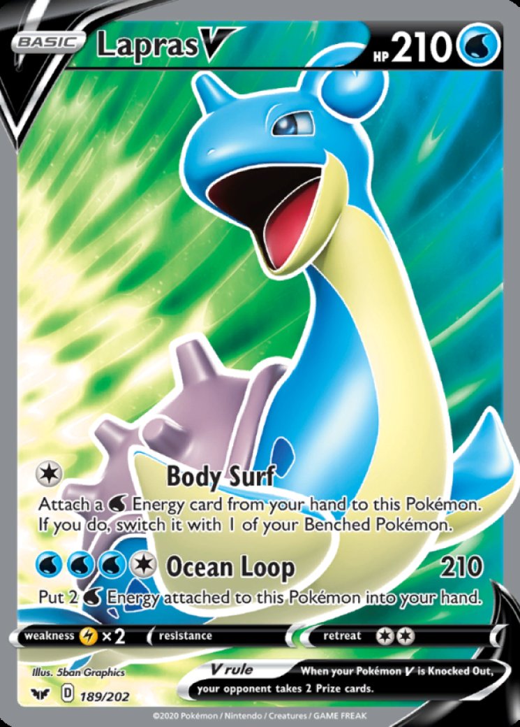 Lapras V (Full Art) - Sword & Shield Base Set - Pokemon Card