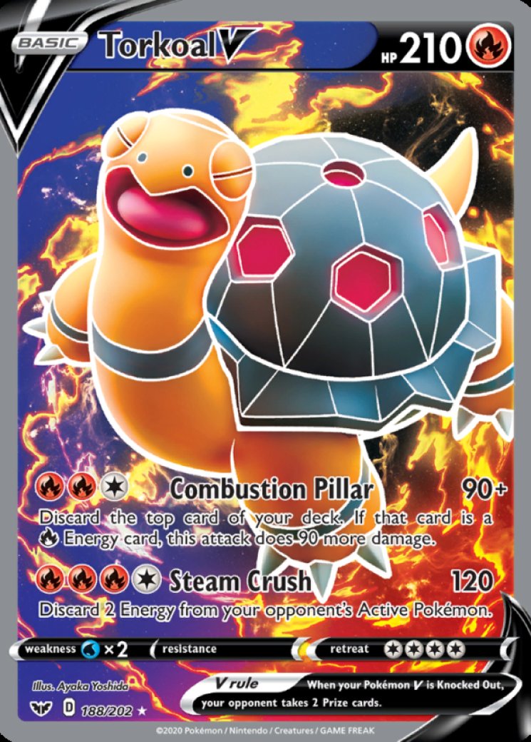 Torkoal V (Full Art) 188/202 Price 2026 | Sword & Shield Base Set